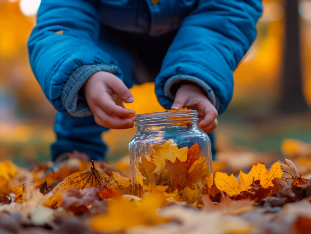 création enfant automne