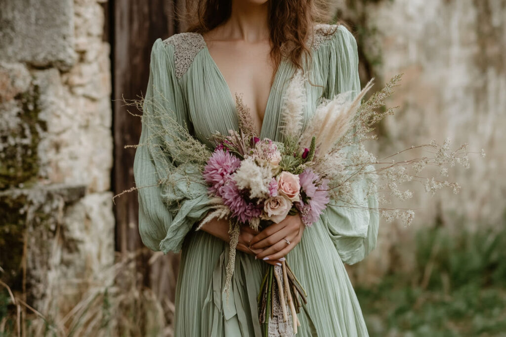 robe verte mariage