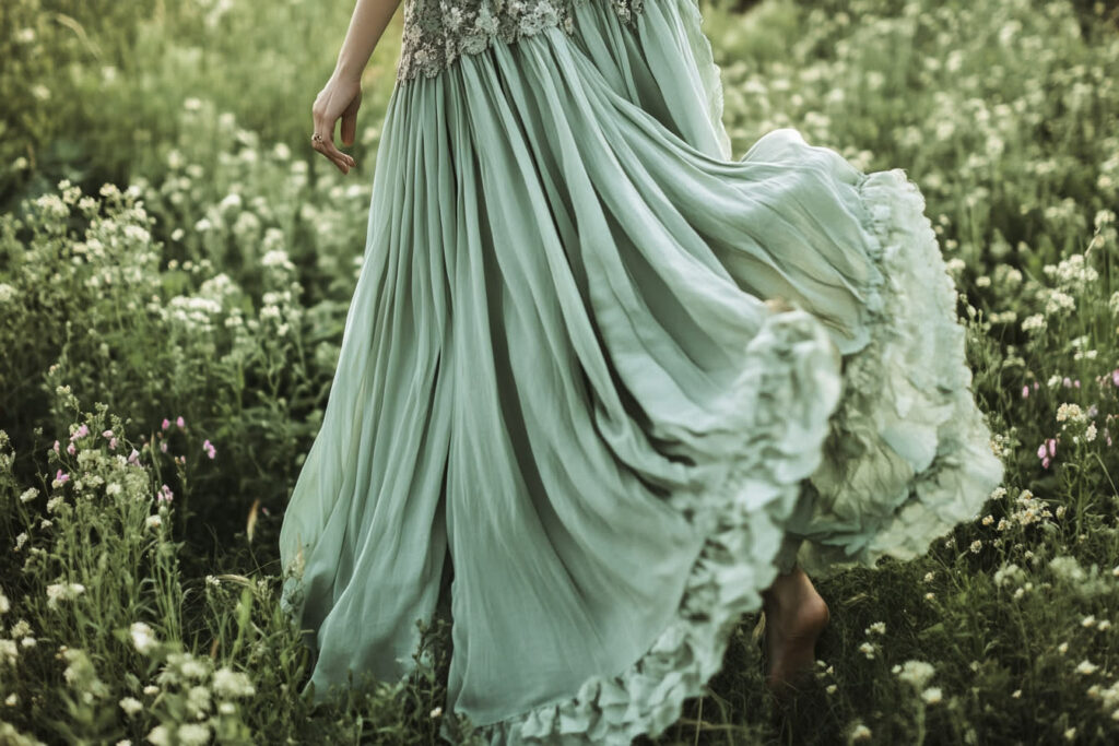 robe verte mariage