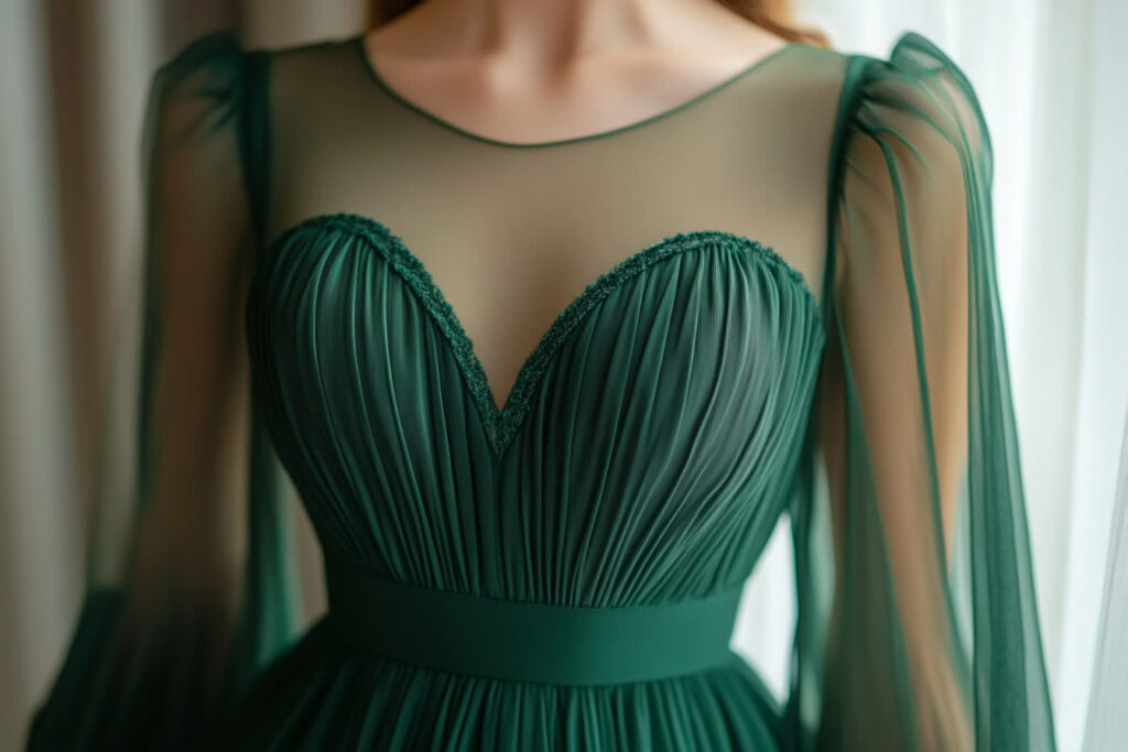 robe verte mariage.